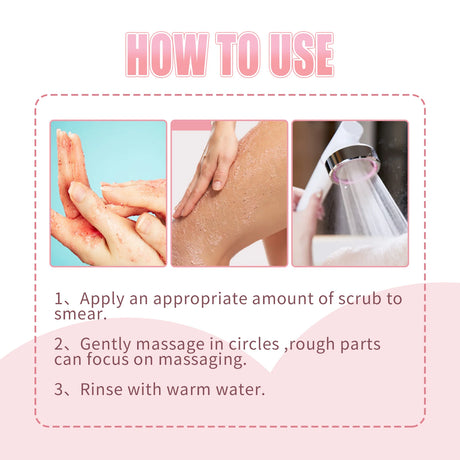 Honey Peach Body Scrub Cream Deeply Cleansing Exfoliating Scrub for Smooth & Glowing Skin Dead Skin Removal Moisturizing
