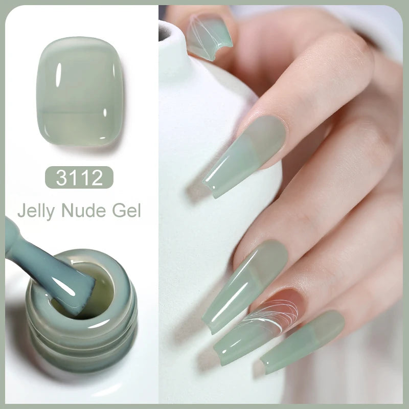 Clou Beaute Translucent Jelly Nude Pink Nail Gel Polish 15ml Vernis Semi Permanent Gel Colorful Varnish Nail Art Manicure Gel