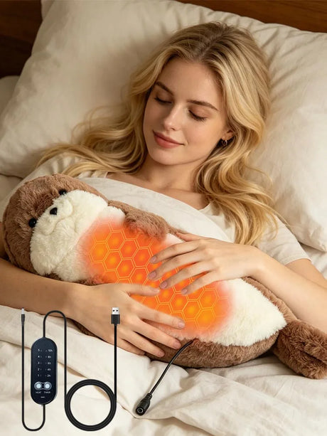 Electric Heating Pad for Period Cramps Plush USB Powered Menstrual Heating Pad Neck Shoulder Pain Relief Gift for Women Wife