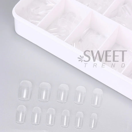 550pcs Soft Gel Nail Tips Medium Short Almond Coffin Full Cover Matte Extension Tool Acrylic Press on Nail French Manicure Decor