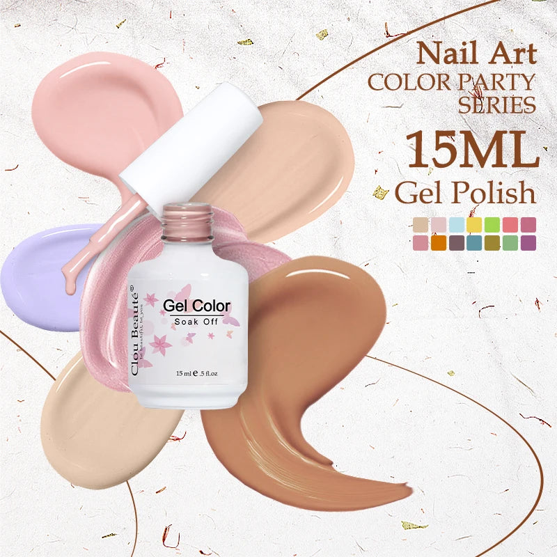 Clou Beaute Gel Nail Polish Neon Brown Royal Blue Red Green Pastal Nude Nail Art Varnishes Gel Lacquer HEMA/TPO FREE UV Gel Nail