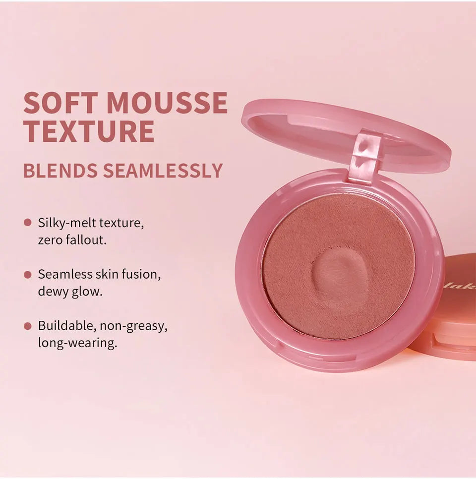 Lakerain Soft Poke Matte Blush Fresh Silky-smooth Skin Finish Long Lasting Luminosity Moisturizing Natural Matte Bouncy Blusher