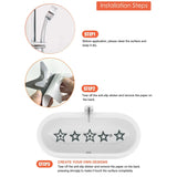 10 PCS Anti Slip Shower Tread Sticker Safety Bathtub Strips Premium Adhesive Star Snowflak Decals for Bath Tub Shower Stairs