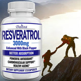Resveratrol Supplement Capsules - Anti-Aging, Cardiovascular & Joint Support, Skin Health