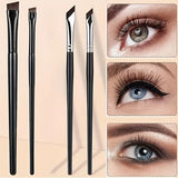 2pcs ultra-thin diagonal eyeliner brush set - fine diagonal eyeliner eyebrow brush, sickle ultra-thin diagonal flat angle,