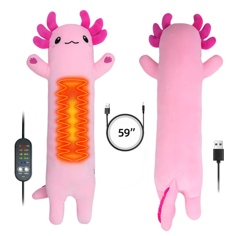 Axolotl Heating Pad for Period Cramps & Menstrual Pain Relief Portable Electric Heat Pads USB Powered Cute Stuff Stuffed Animal