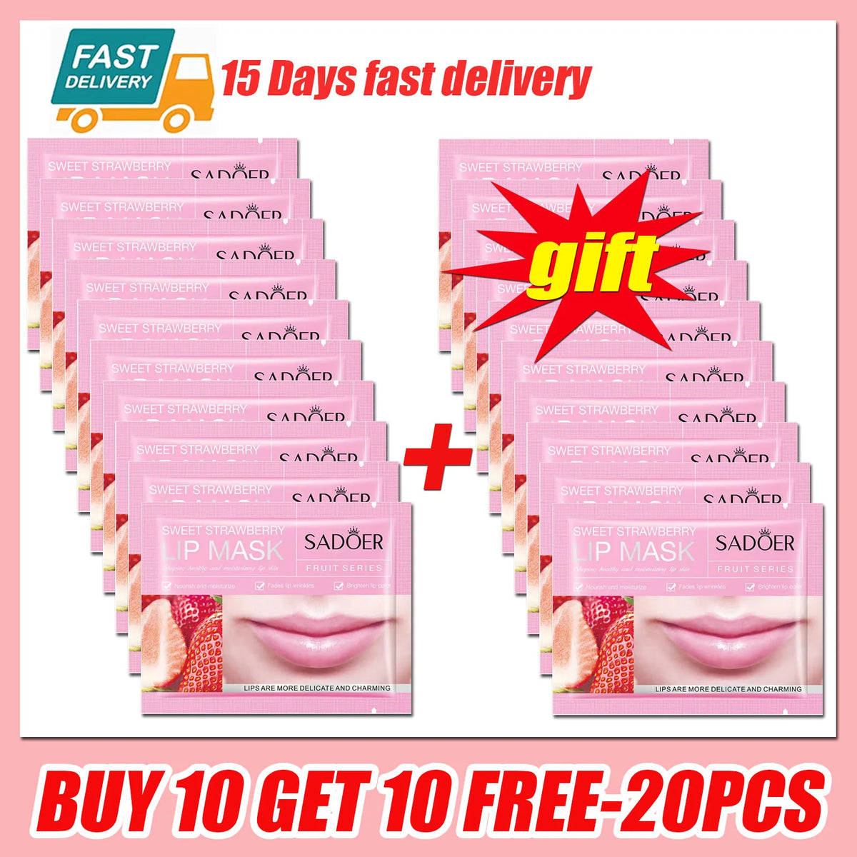 3/5/10/20/30pcs Pink Moisturizing Lips Mask Nourishing Hydrating Crystal Collagen Gel Lip Patches Lip Plumper Sexy Lip Skin Care