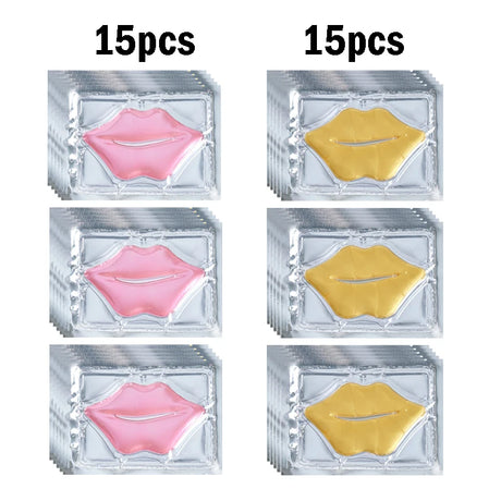 5/10/20/30pcs Pink Gold Crystal Collagen Lip Mask Plump Lips Moisturizing Nourishing Lip Patches Lips Plumper Skin Care Products