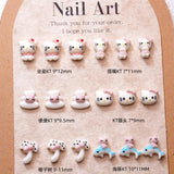 50PCS Nail Parts Charms Cute Cartoon Hello Kitty Nail Art Jewelry Decoration Phone Case Hairpin Manicure Press On Accessories