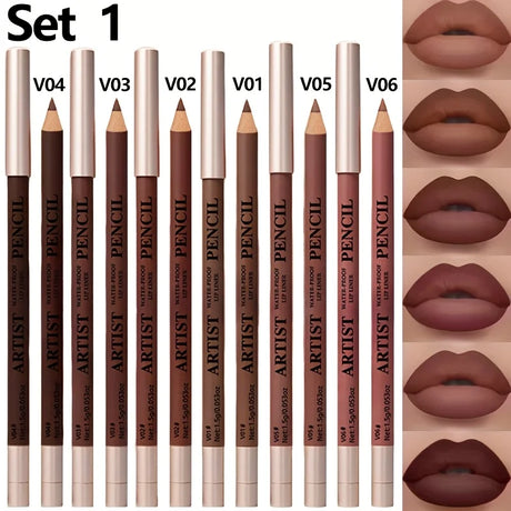 6pcs/Set Lip Liner Set & Long Lasting Matte Waterproof Lipstick Lipliner Lipstick Set Women Lips Makeup Cosmetics