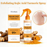Exfoliating Kojic Acid Turmeric Spray Gently Peeling Solution Hydrating Skin Brightening Mist for Smooth Skin Back & Foot Care