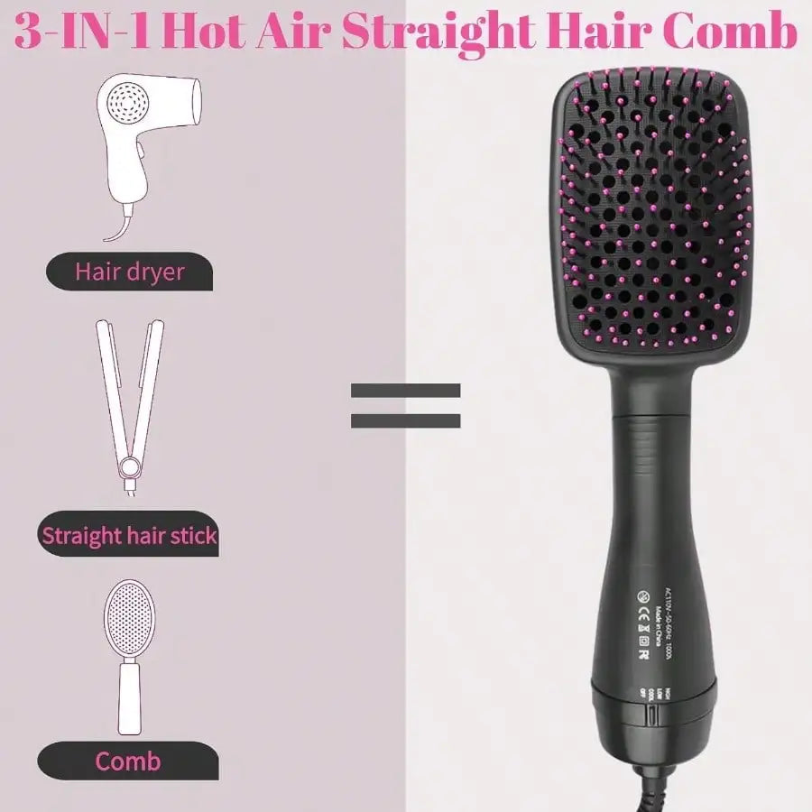 Hair Dryer Brush Blow Dryer Brush In One, 3 In 1 One Step Hair Dryer And Styler, Negative Ion Hair Straightener Hot Air Styling Tool For Straightening Drying Smoothing