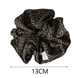 korea fashion Leopard print oversized scrunchie for women elastic big hair tie girls black hair rubber bands Retro hair rope