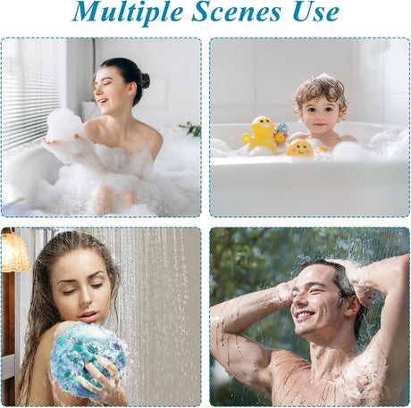 4-Pack Large 75g Loofah Bath Sponges Soft Shower Bags Men And Women's Loofah for Body Cleaning Exfoliating Brush