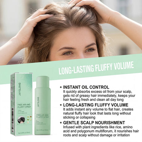 Volumizing Dry Shampoo Spray Oil Control Refreshing No Wash Instant Volume Lightweight Fluffy Root Lift Hair Mist All Hair Types