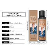 Leg Makeup Spray Waterproof Body Bronzing Mist Sunless Self Tanner Leg Concealer for Flawless Tan Glow 120ml