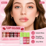 6Pcs Lip Oil Gloss Set, Hydrating High-Shine Non-Sticky Lip Gloss, Moisturizing Clear Pink Red Tint, Travel Makeup Gift