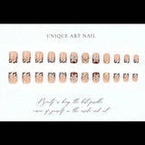 Y2K Cool Girl 3D Embossed Leopard French Press On Nails 24Pcs European Style Self Adhesive Reusable False Nails Daily Party Beauty Accessory