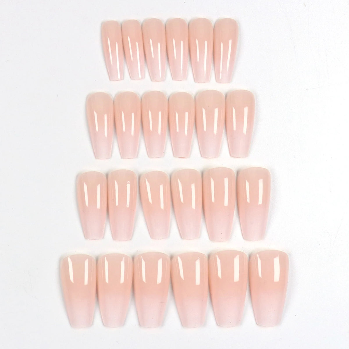 24pcs Upgrade Your Look With White Gradient Almond False Nails 1pc Nail File & 1Nail Glue Sticker Kit Nails