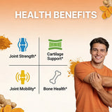 Glucosamine Chondroitin MSM Turmeric Capsules, Supports Hips, Knees, Joint, Bone, Cartilage Health & Mobility, Flexibility