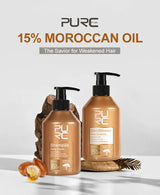 PURC Repair Damaged Hair Treatment  Morocco Argan Oil Amino Acid Keratin Smoothing Sulfate-Free Shampoo Conditioner Set Hair Car