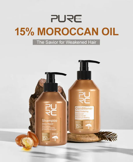 PURC Repair Damaged Hair Treatment  Morocco Argan Oil Amino Acid Keratin Smoothing Sulfate-Free Shampoo Conditioner Set Hair Car