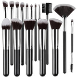 16PCS Professional Makeup Brush Set Premium Synthetic Eyeshadow Contouring Foundation Highlight Setting Powder Eyeliner Blending