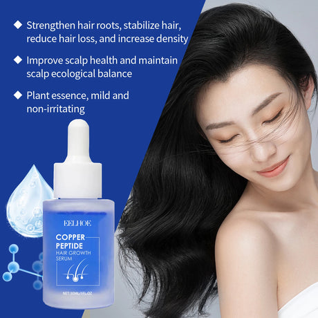 Copper Peptide Hair Density Serum Nourishing Scalp Strengthening Hair Follicles Anti Breakage Fuller Healthier Hair Lightweight & Fast Absorbing