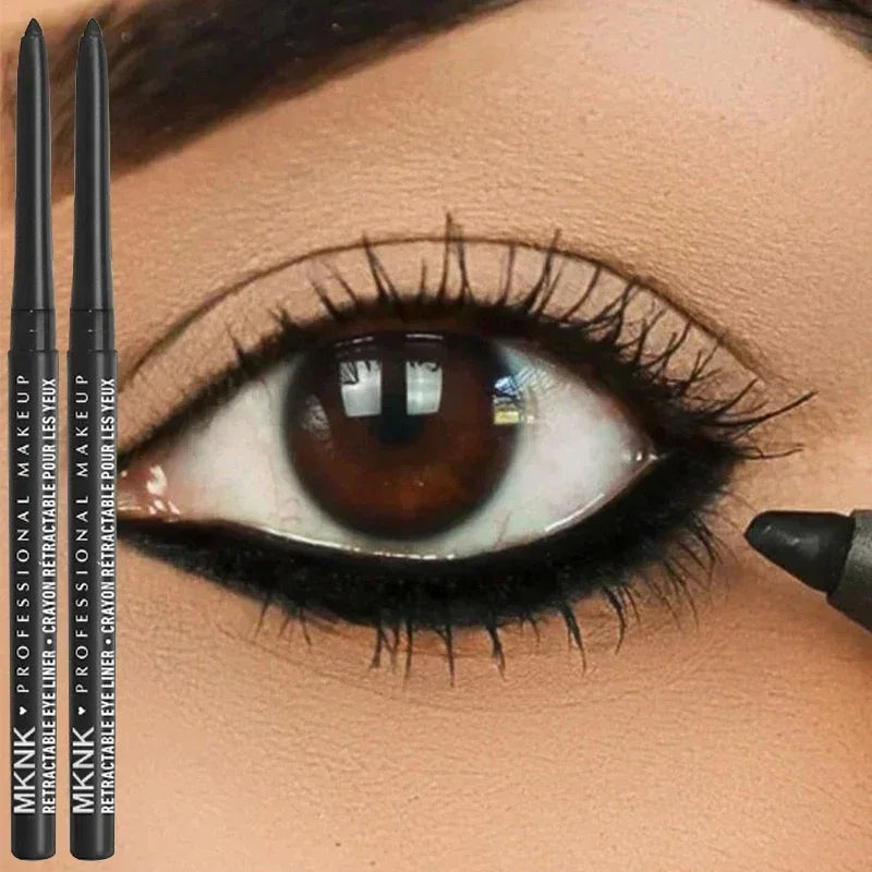 1Pc Waterproof Black Eyeliner Pencils Smudge-Proof Long-Lasting Eye Makeup Perfect For Fashion Look