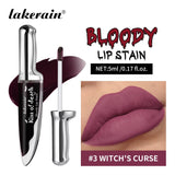 Lakerain Fake Bloody Lip Stain Gel-like Waterproof Spill-proof Long Lasting Matte Lip Tinting Halloween Party Lip Cosmetics