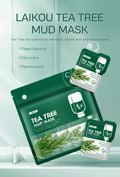 Purifying Clay Facial Mask in Pouch,For Acne, Oily & Combination Skin, Deep Cleansing, Detoxifying, Skin Care, Face Mud Mask 5g