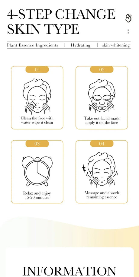 15pcs SADOER 24K Gold Vitamin C Hyaluronic Acid Facial Masks for Face Moisturizing Firming Hydrating Face Mask Facial Skin Care