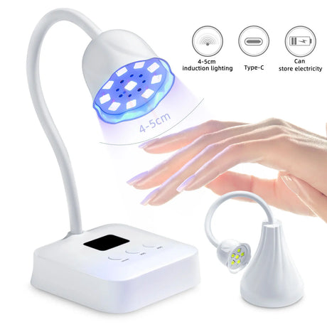 Portable USB UV LED Nail Lamp for Gel Nail Polish - Fast Drying Nail Dryer, Japanese Lotus Style, Hands Safe