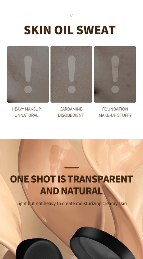 OCHEAL BB Cream Air Cushion Full Coverage Waterproof Long-lasting Concealer Cushion Compact Face Makeup Foundation CC Cream