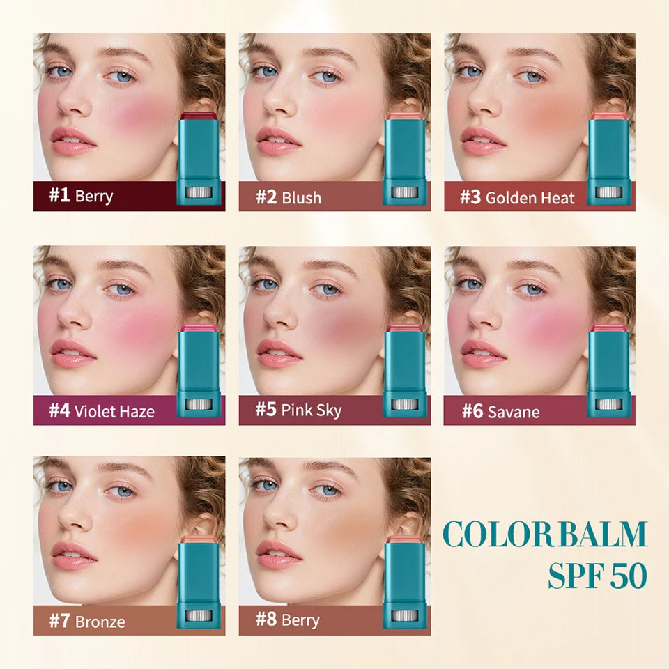 Lip & Cheek Color Balm SPF 50 Mineral Broad Spectrum Sun Protection Water Sweat Resistant Hydrating Long Lasting Buildable Blush