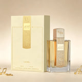 YARA LATTAFA Angham Eau De Parfum 100ML With Original Gift Box Long Lasting Warm Soft Floral Woody Fragrance Unisex Perfume Clear Square Bottle Gold Musical Note Cap Elegant Scent Wedding Holiday Gift for Men Women