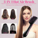 Hair Dryer Brush Blow Dryer Brush In One, 3 In 1 One Step Hair Dryer And Styler, Negative Ion Hair Straightener Hot Air Styling Tool For Straightening Drying Smoothing