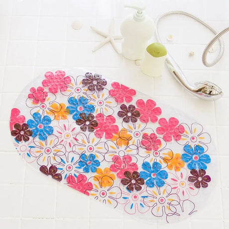 Soft Cartoon PVC Kids Anti Slip Bath Mat Non Skid Safety With Sucker Shower Mat Massage Bathtub Mats Pad