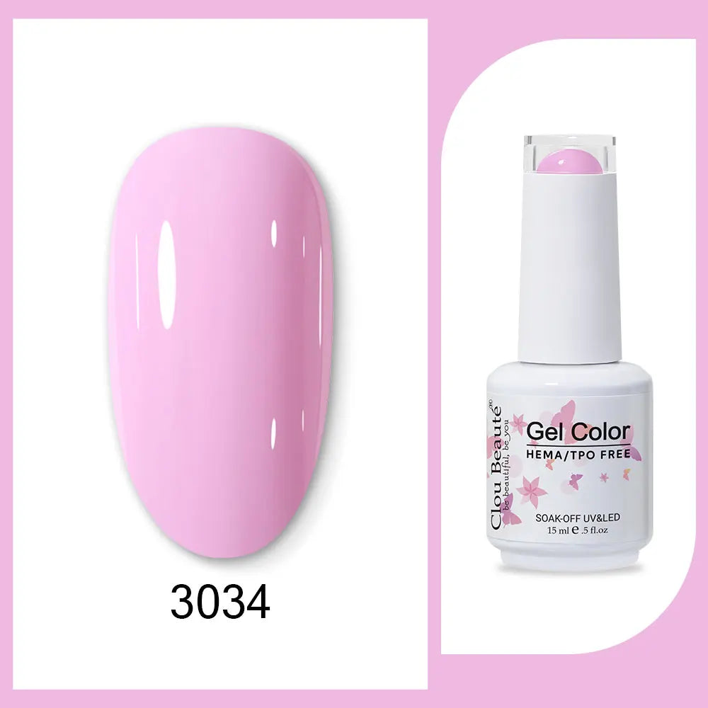 Clou Beaute Gel Color Hema TPO Free 15ml Gel Nail Varnish Soak Off UV Gel Polish Nail Art Manicure Lacquer Nail Art Jelly Gel