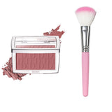 2pcs Matte Embossed Blush & Brush Long Lasting High Pigmented Multi-Purpose Blush Palette Pink Natural Color Rendering Cosmetics
