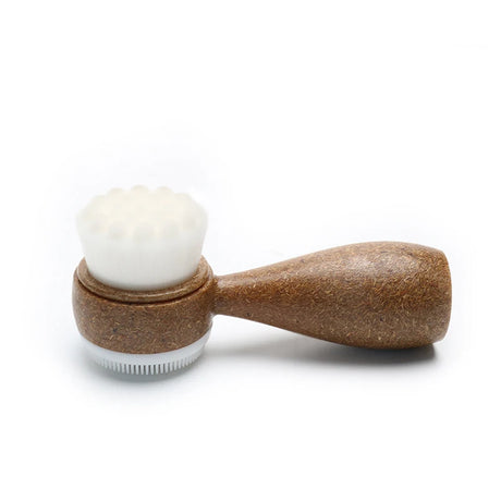 New Coconut Shred Handle Facial Brush Double Sided Facial Cleanser Blackhead Removing Pore Cleaner Exfoliating Facial Brush