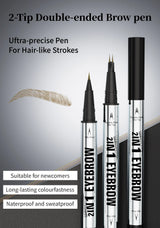 Natural Look Eyebrow Pencil Waterproof Sweat Proof Double Ended 2 in 1 Long Lasting Brow Definition Fill Shape