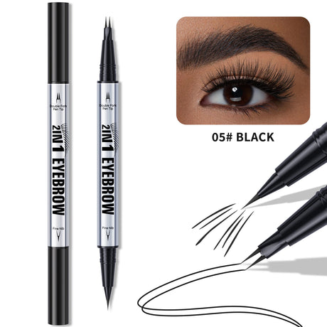 Natural Look Eyebrow Pencil Waterproof Sweat Proof Double Ended 2 in 1 Long Lasting Brow Definition Fill Shape