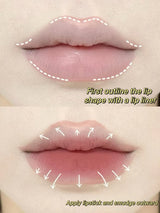 Lip Shadow Liner Pen Matte Lipstick Base Silver Tube Waterproof Lasting Lip Contouring Non-stick Cup Lipliner Pencil With Brush