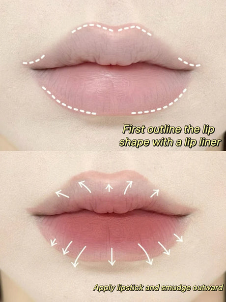 Lip Shadow Liner Pen Matte Lipstick Base Silver Tube Waterproof Lasting Lip Contouring Non-stick Cup Lipliner Pencil With Brush