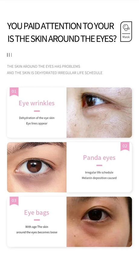 Collagen Eye Mask Essence Sakura Wrinkle Removing Eye Care Patches Fade Fine Line Anti Dark Circles Bag Anti-Puffiness Eye Care