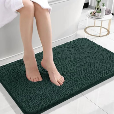 Bathroom Rugs 30x20, Extra Soft Absorbent Chenille Bath Rugs, Rubber Backing Quick Dry, Machine Washable Bath Mats for Bathroom