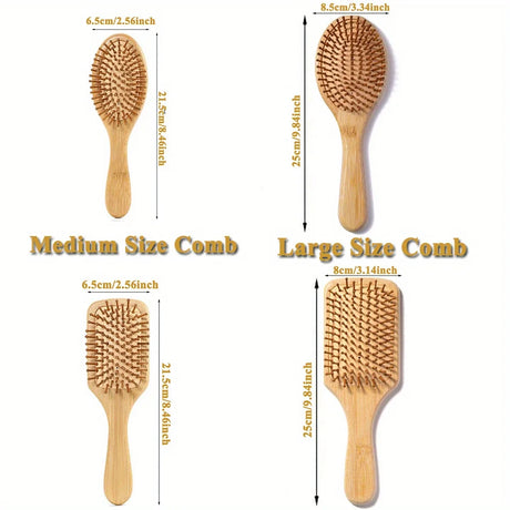 Wooden Hair Brush Improve Hair Growth Wood Hairbrush Prevent Hair Loss Comb Bamboo Comb Teeth Hairdressing Styling Hair Tools