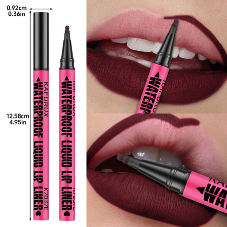 Lip Liner Waterproof, Sweatproof, Matte Multi-color Correcting Liquid Lipstick Pen Sexy Red Brown Lip Makeup for Women Gifts