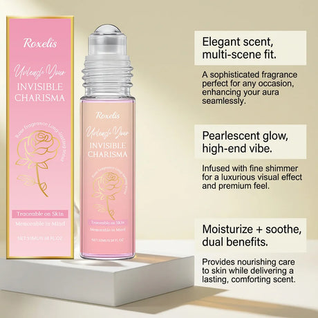 Women‘s Rose Perfume Rollerball, Light & Elegant Scent, Long Lasting & Portable for Day & Date, Fresh Natural Fragrance Gift